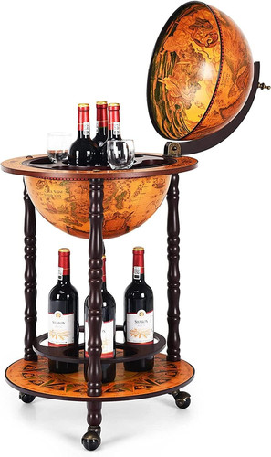 Mappamondo bar con ruote - mappamondo,