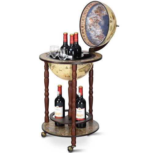Mappamondo bar con ruote - con,